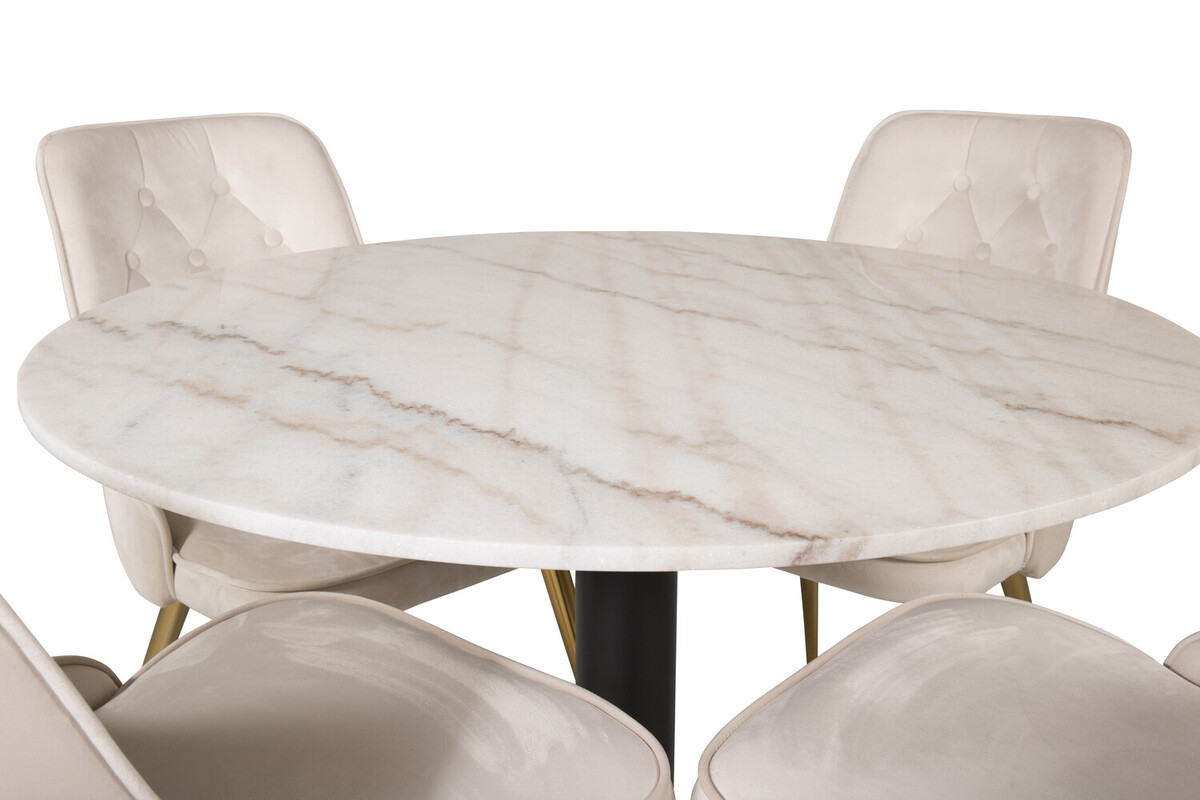 Ēdamistabas komplekts Dallas 2570 (Bēšs + Misiņš)