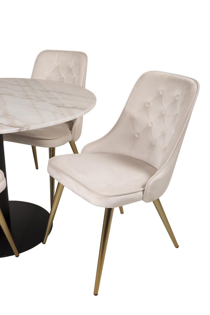 Ēdamistabas komplekts Dallas 2570 (Bēšs + Misiņš)