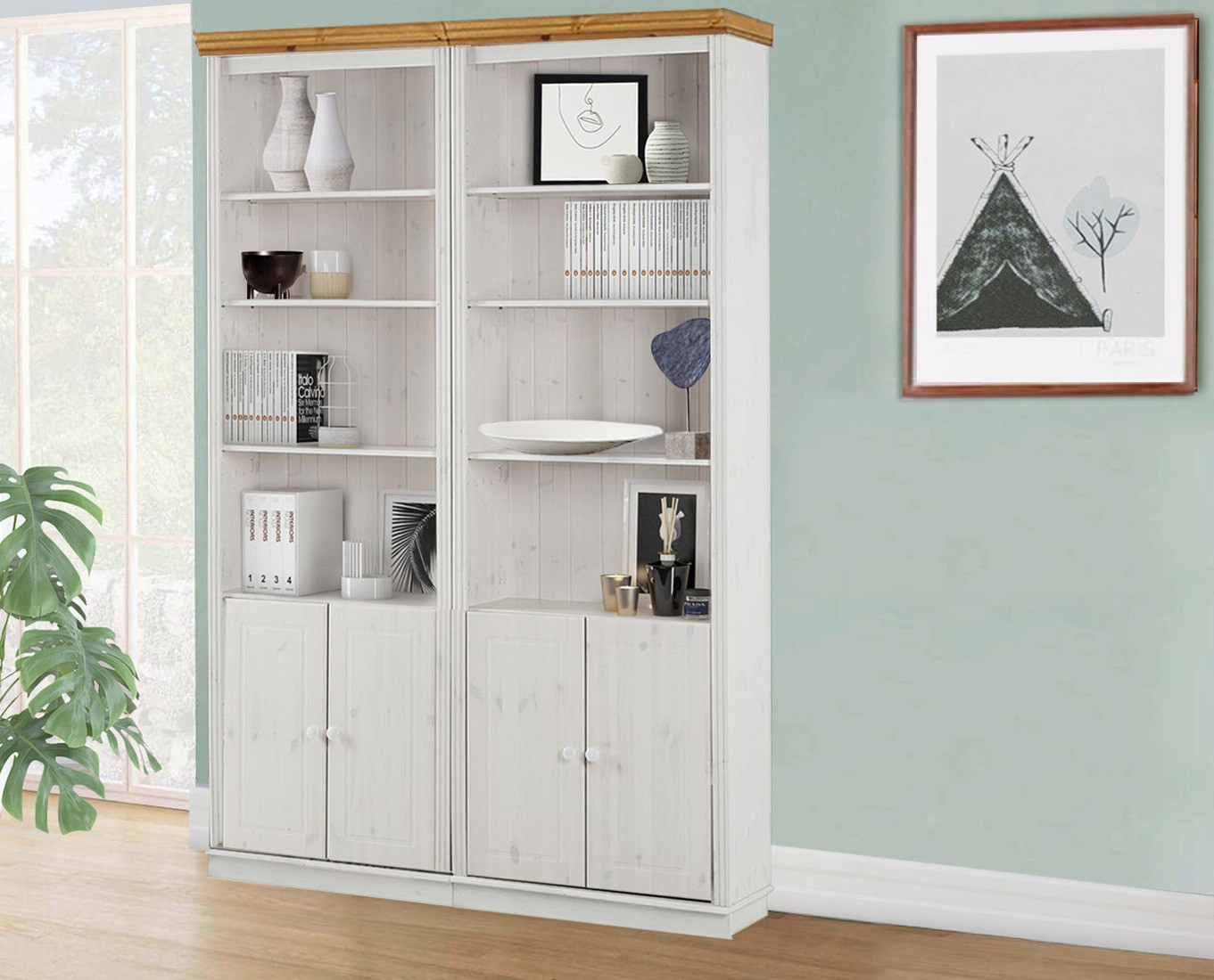 Plauktu komplekts Saltoro 115 (Balts + Medus ozols)