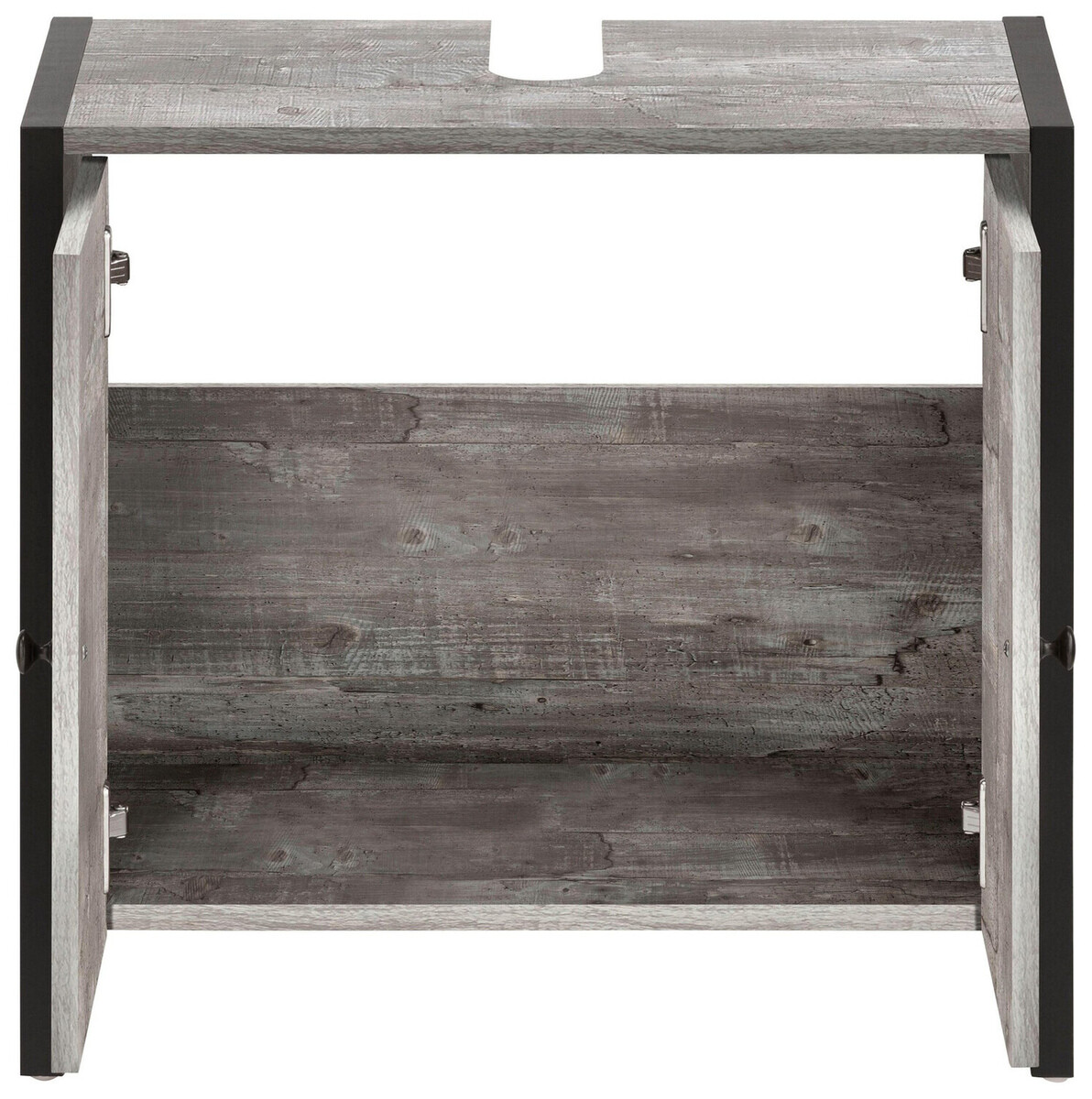 Vannas komplekts Larnovo 117 (Pelēks ozols + Melns)