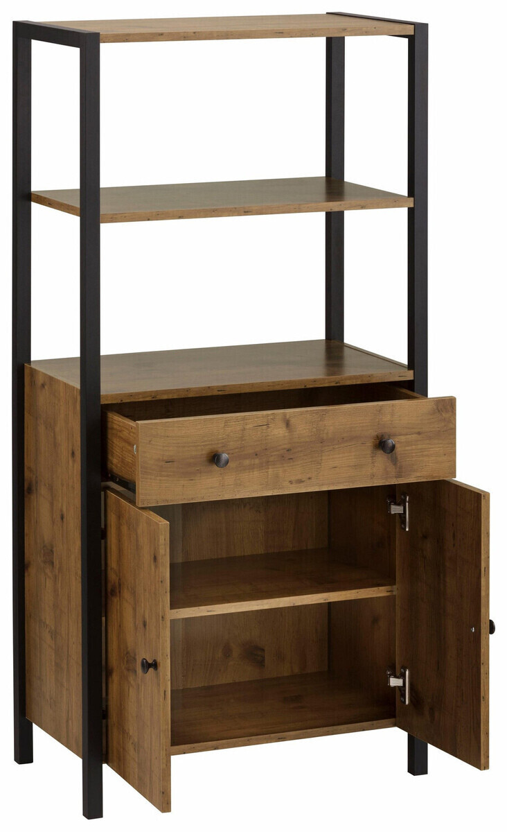 Vannas komplekts Larnovo 117 (Tumšs ozols + Melns)