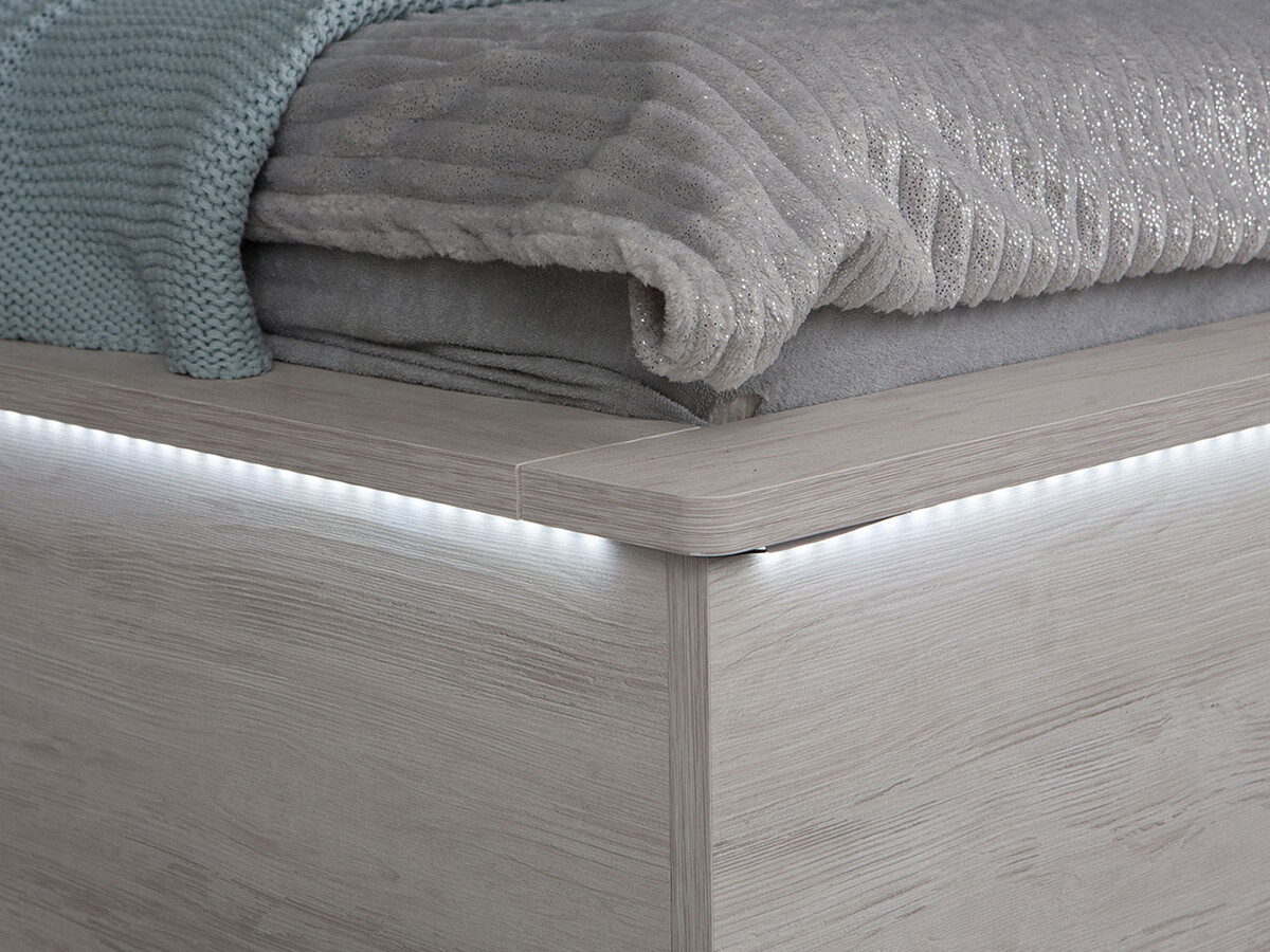 Спальный гарнитур Fivelbo 119 (Монастырский дуб + Глянцевый черный)