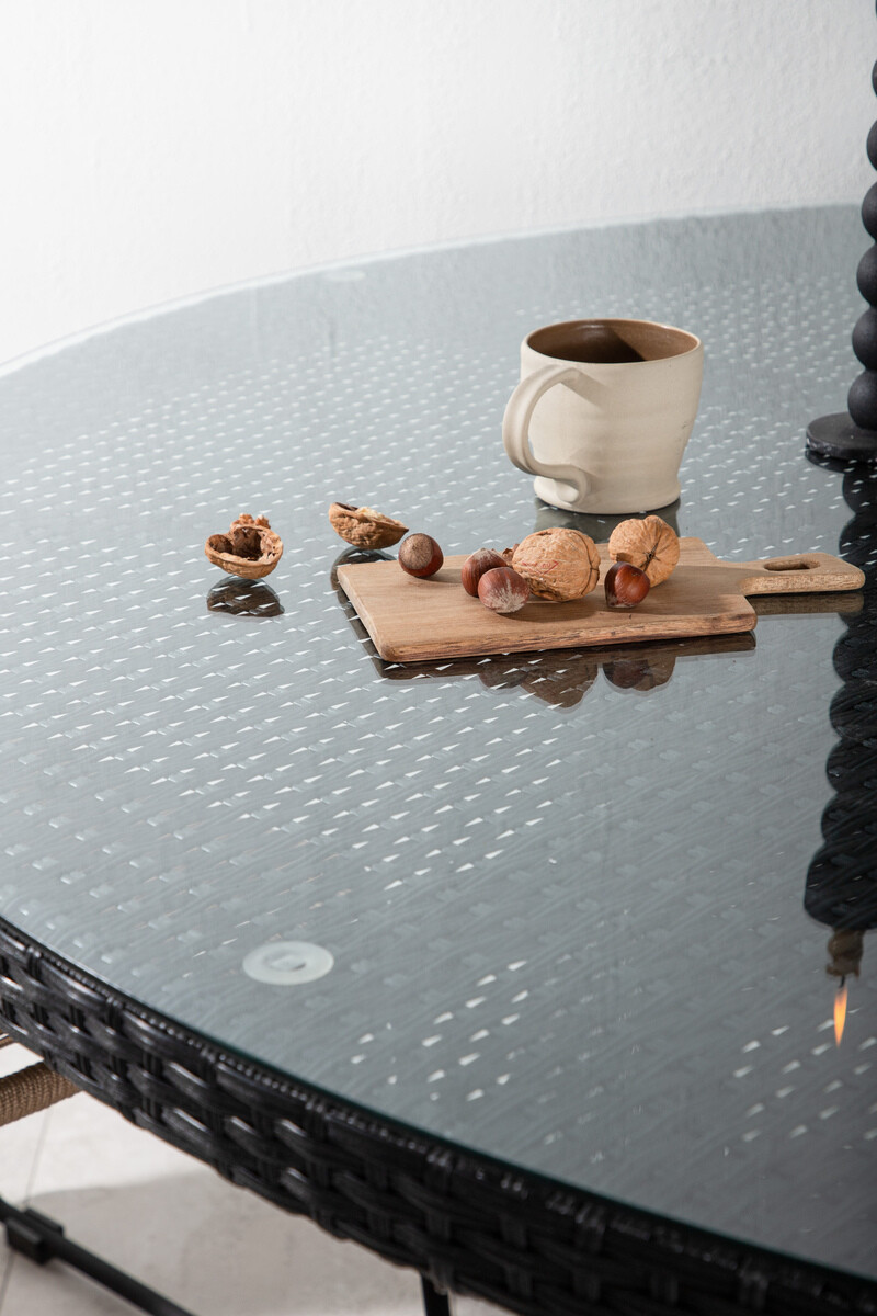 Dārza galds Dallas 667 (Melns + Pelēks)