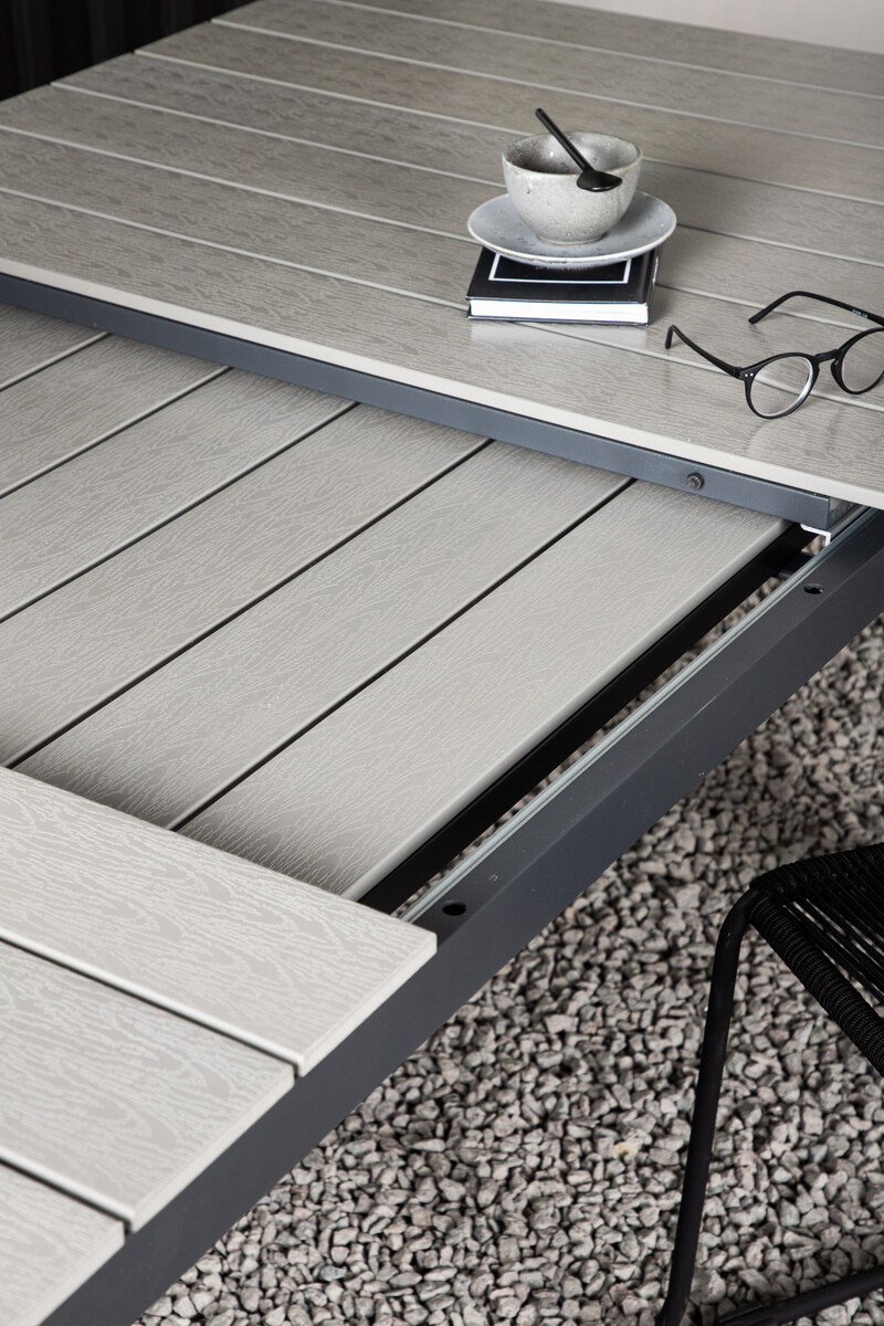 Dārza galds Dallas 665 (Pelēks + Melns)