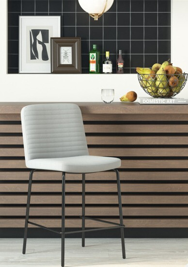 Zemais bāra krēsls Tulsa 209 (Pelēks + Melns)