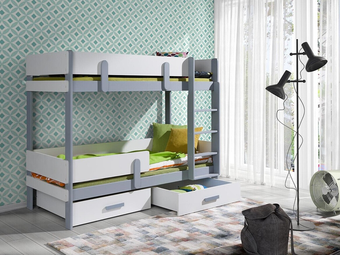 Divstāvu gulta Henderson 144 (Balts + Pelēks)