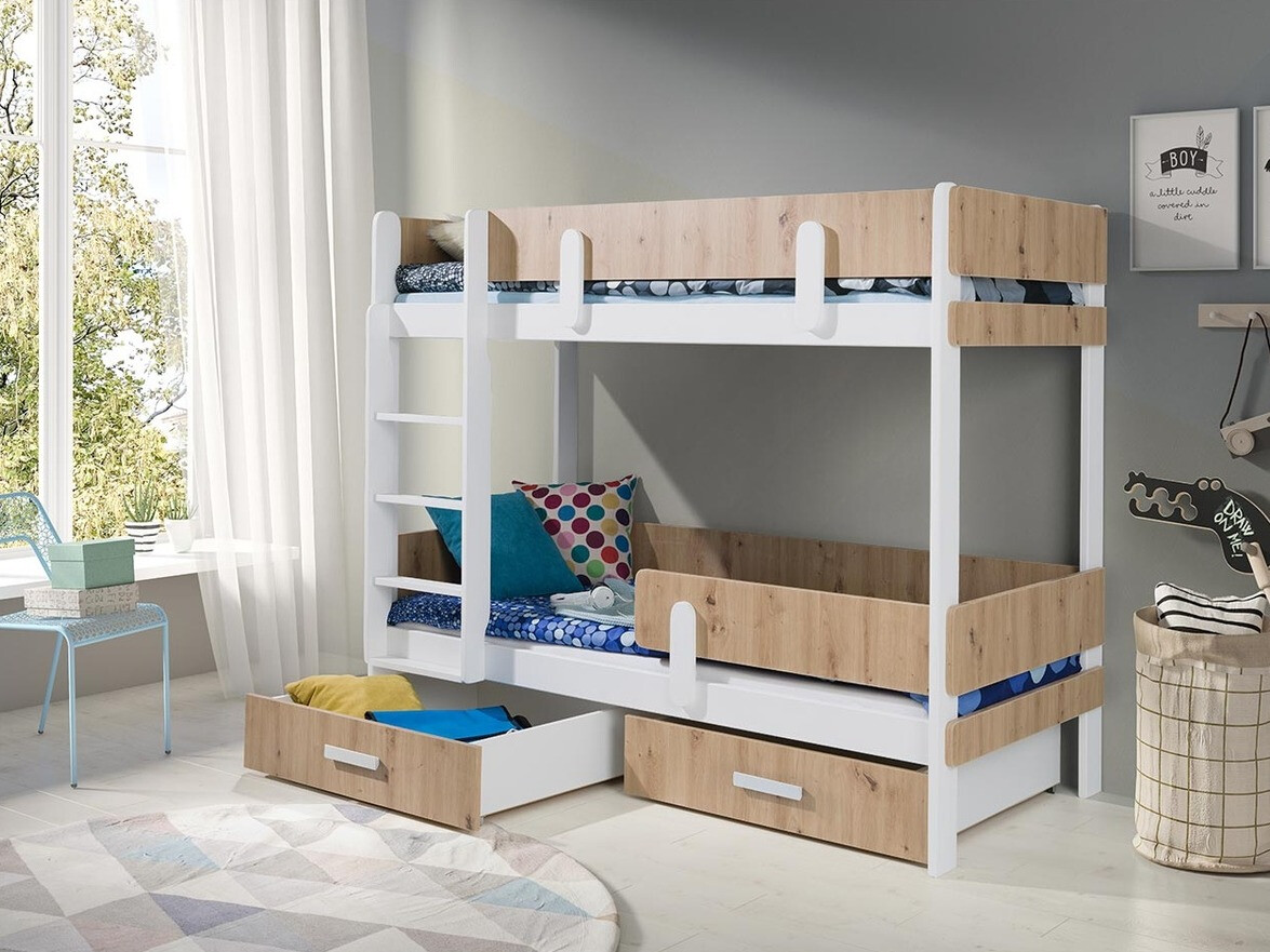 Двухъярусная кровать Henderson 144 (Белый + Artisan дуб)