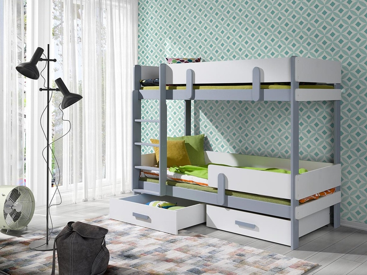 Двухъярусная кровать Henderson 144 (Белый + Серый)