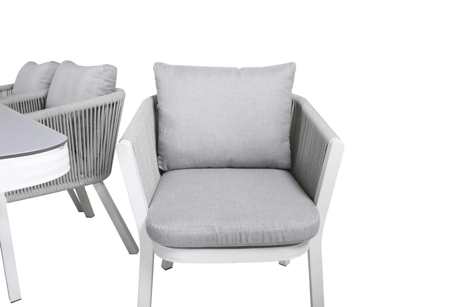 Galds un krēslu komplekts Dallas 3020 (Balts + Pelēks)