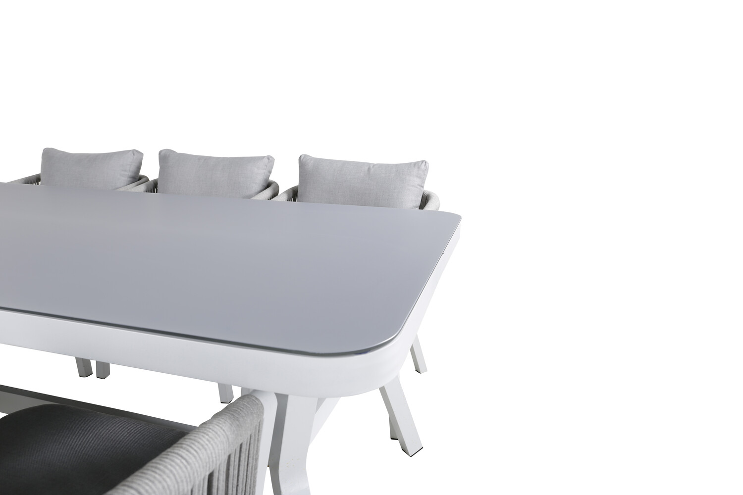 Стол и стулья Dallas 3020 (Белый + Серый)