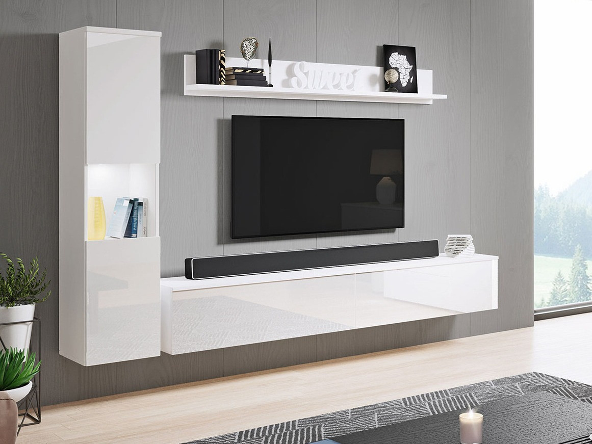 Набор для гостиной Sarasota 130 (Белый + Глянцевый белый)