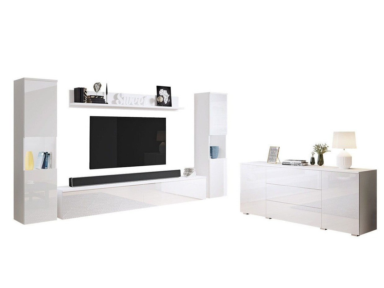 Набор для гостиной Sarasota 133 (Белый + Глянцевый белый)