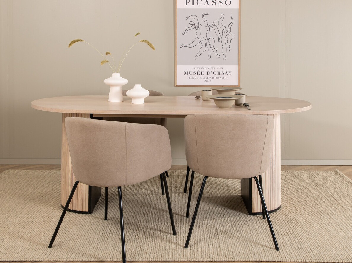 Ēdamistabas komplekts Dallas 2767 (Bēšs + Melns)