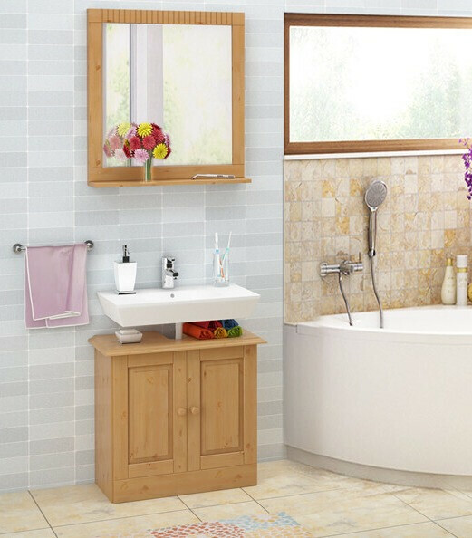 Stāvošs vannas istabas skapītis izlietnei Deletri 101 (Priede)