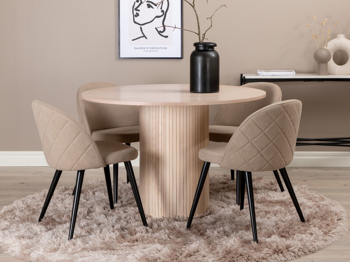 Обеденный гарнитур Dallas 3072 (Бежевый + Чёрный)