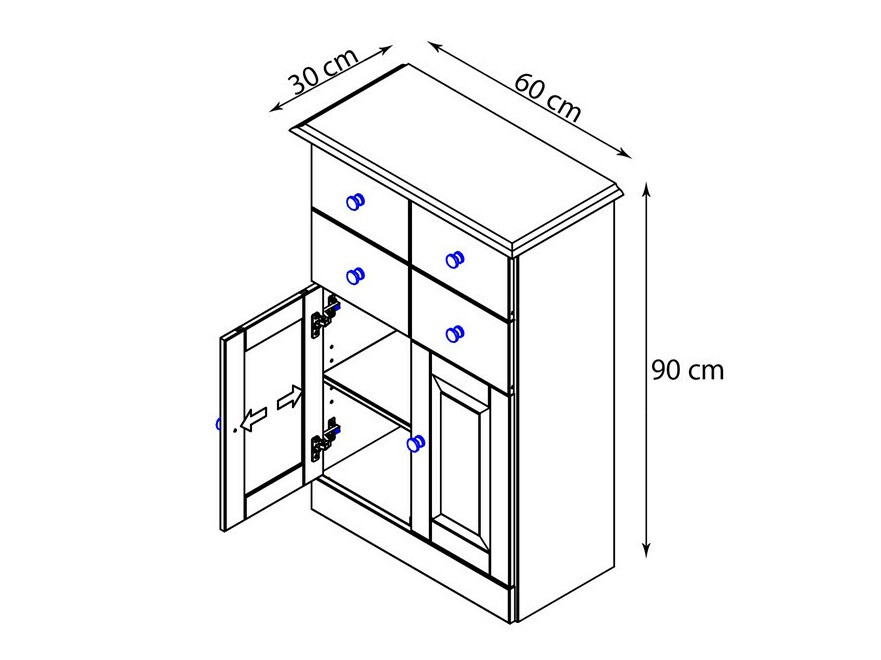 Stāvošs vannas skapītis Deletri 100 (Priede)