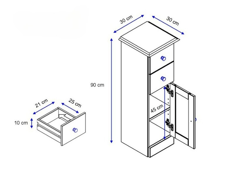 Stāvošs vannas skapītis Deletri 110 (Priede)
