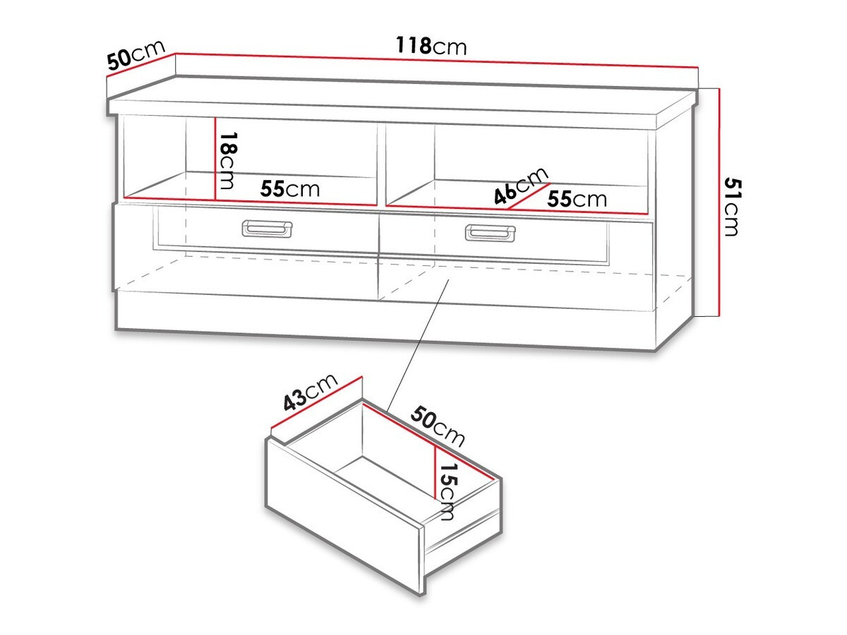 TV galds Lircava 110 (Lefkas ozols)