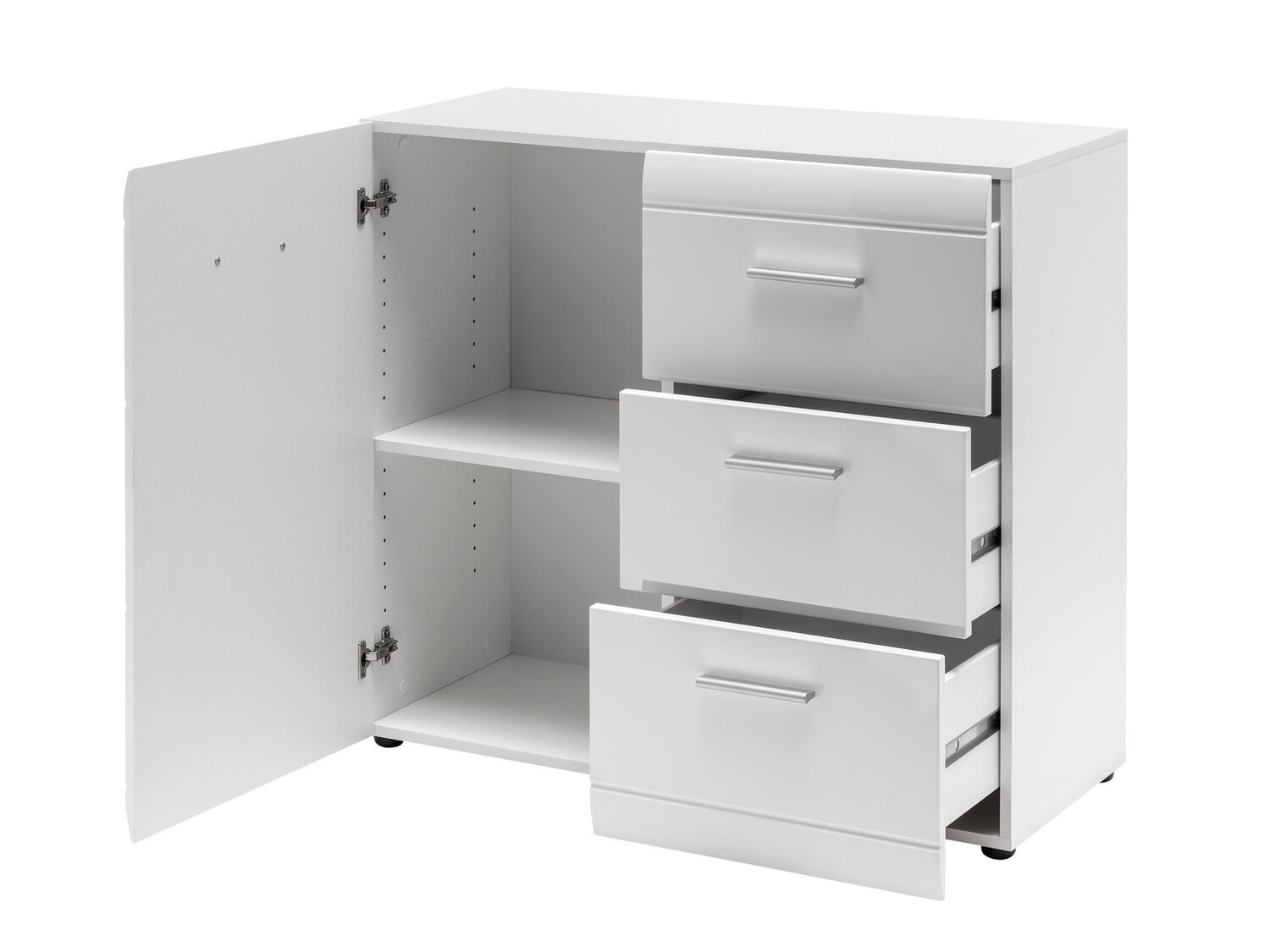 Kumode Livromu 109 (Glancēts balts + Balts)