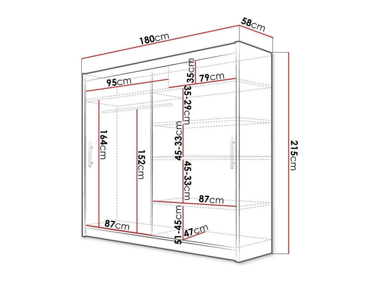 Skapis Closico 100 (Balts)