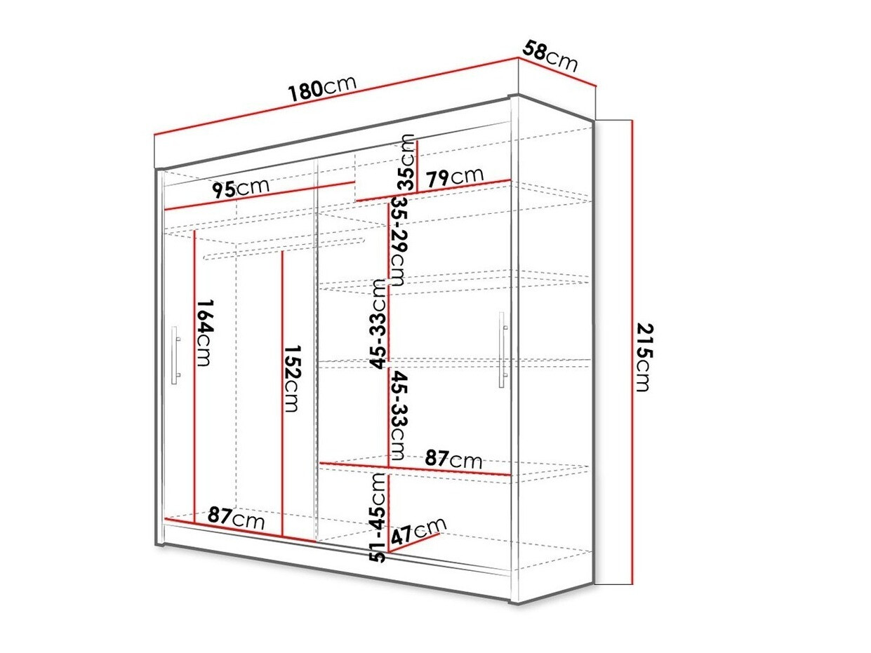 Skapis Closico 100 (Balts)