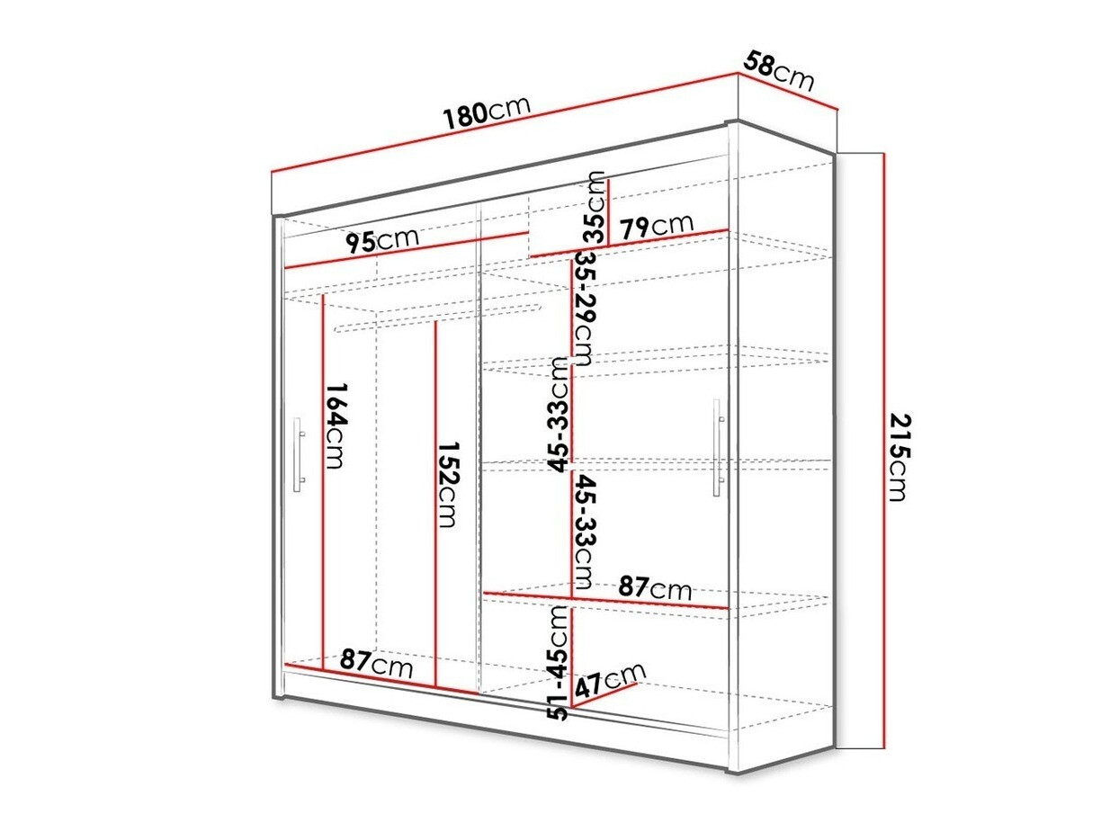 Skapis Closico 100 (Melns)