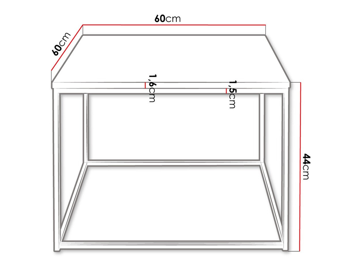 Žurnālu galdiņš Germantown 105 (Matēts melns + Glancēts melns)