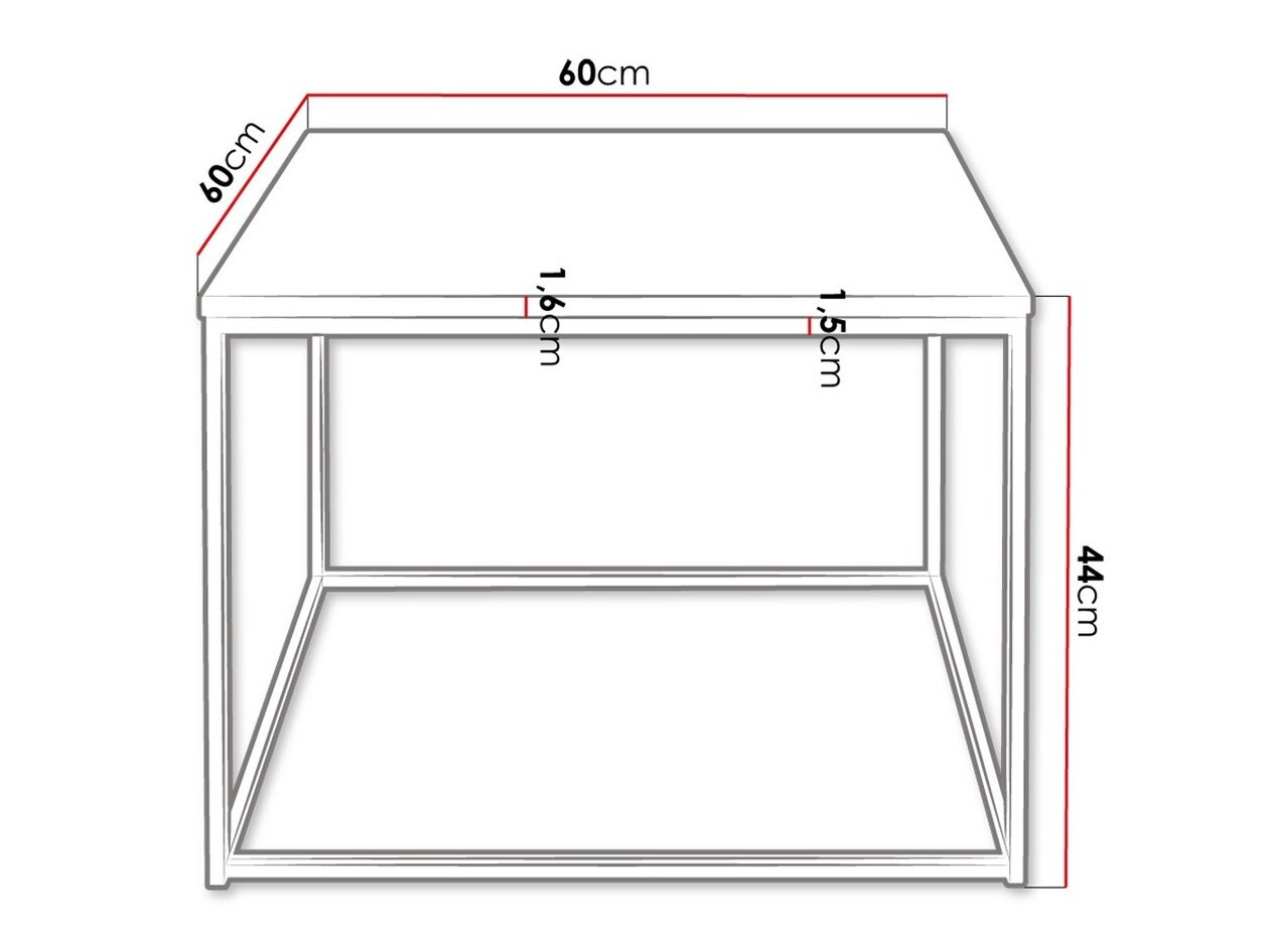 Žurnālu galdiņš Germantown 105 (Matēts melns + Ozols)