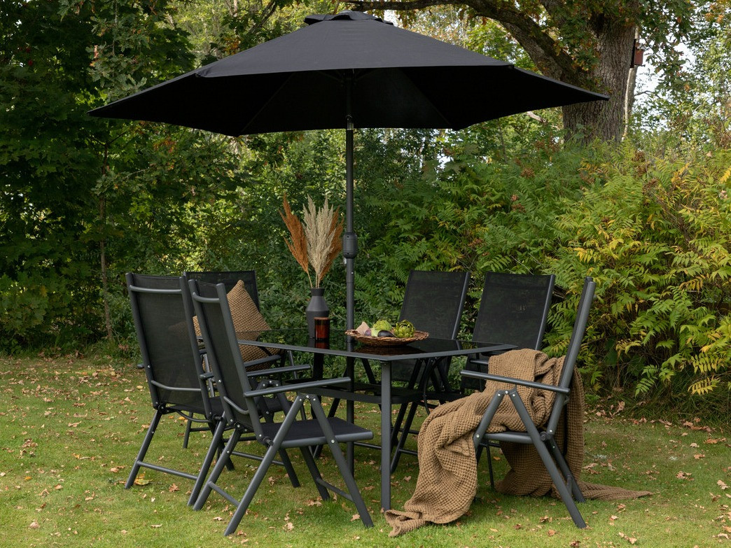 Galds un krēslu komplekts Dallas 3079 (Melns) 2051-408