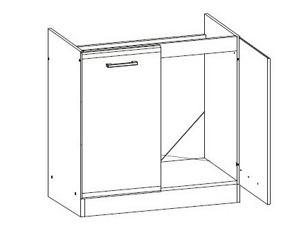 Модульный шкафчик под раковину с дверцами Eli Dark 107
