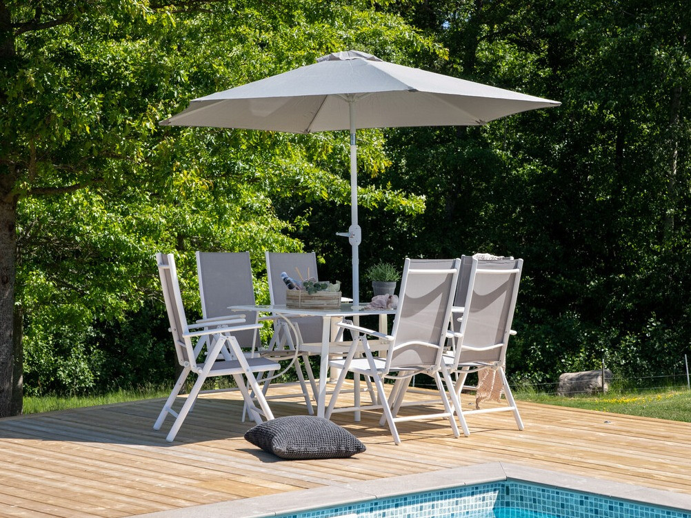 Стол и стулья Dallas 3079 (Белый + Серый) 2051-408