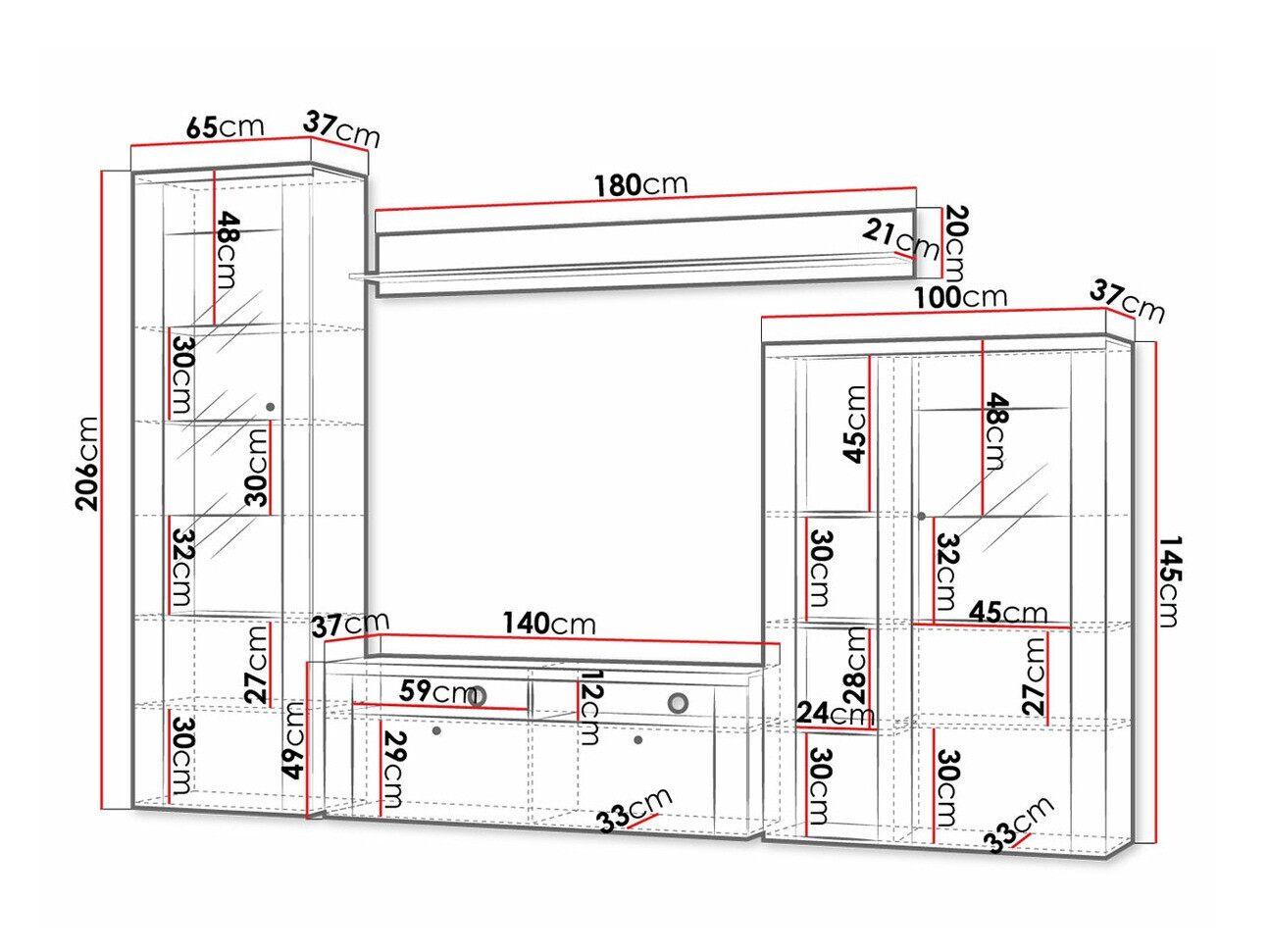 Viesistabas komplekts Salelbo 100 (Rivera ozols)