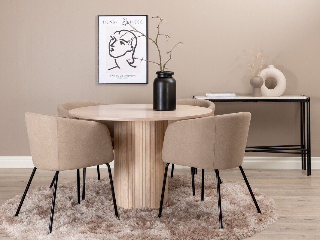 Ēdamistabas komplekts Dallas 2557 (Bēšs + Melns)