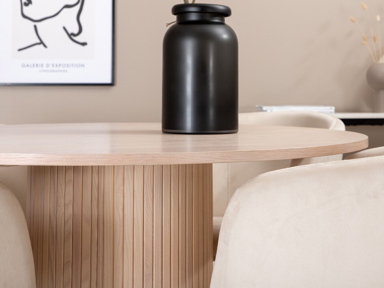 Ēdamistabas komplekts Dallas 2557 (Krēms + Melns)