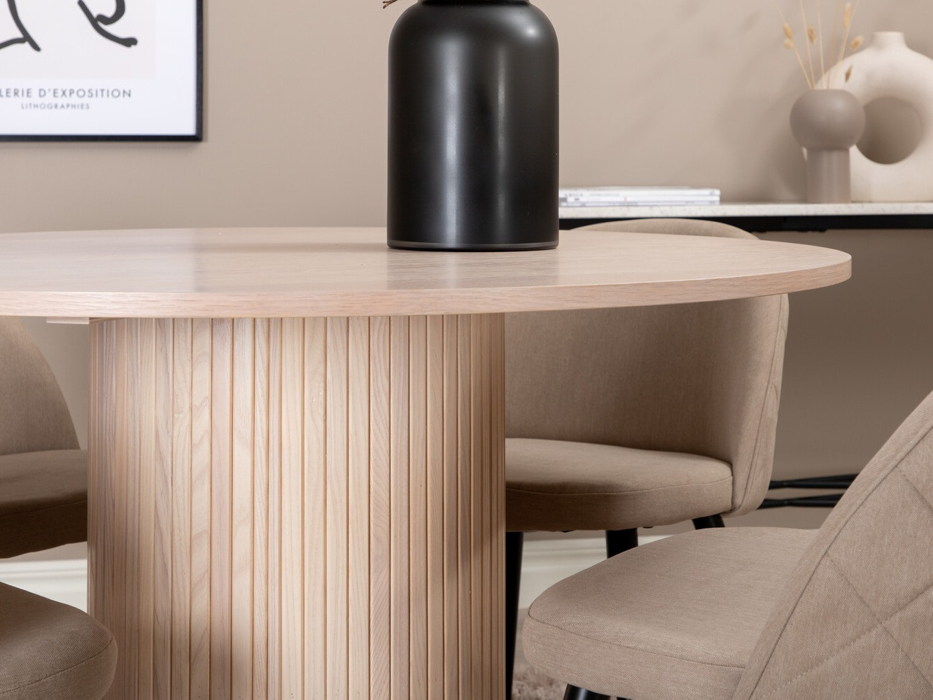 Обеденный гарнитур Dallas 3072 (Бежевый + Чёрный)