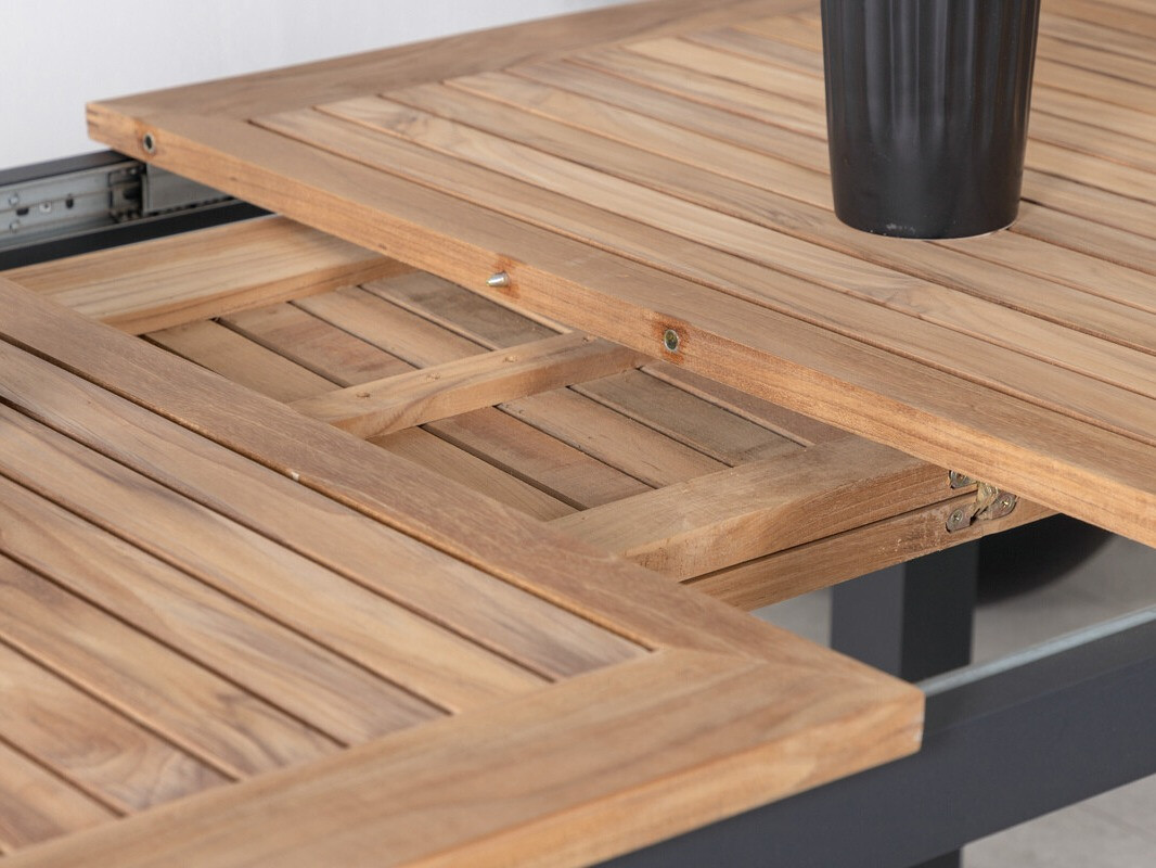 Dārza galds Dallas 2845 (Melns + Brūns)