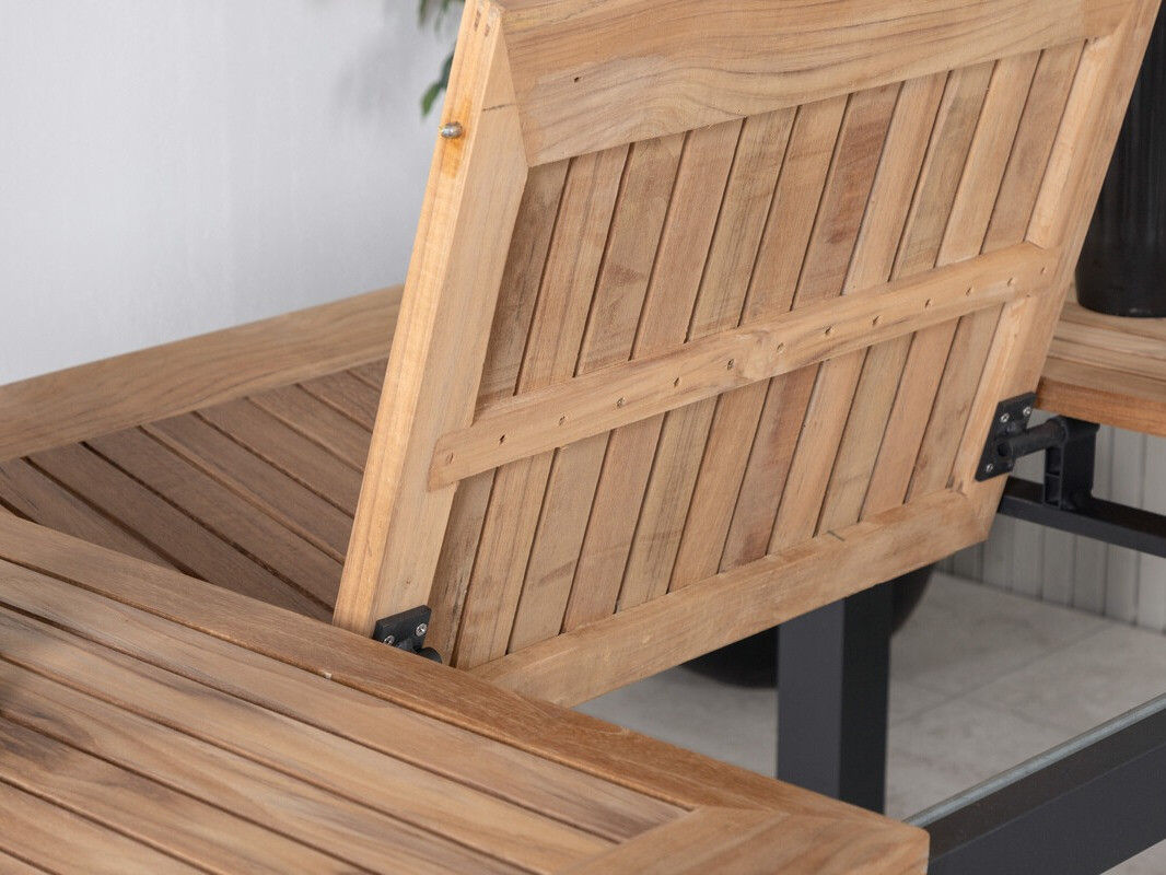 Dārza galds Dallas 2845 (Melns + Brūns)