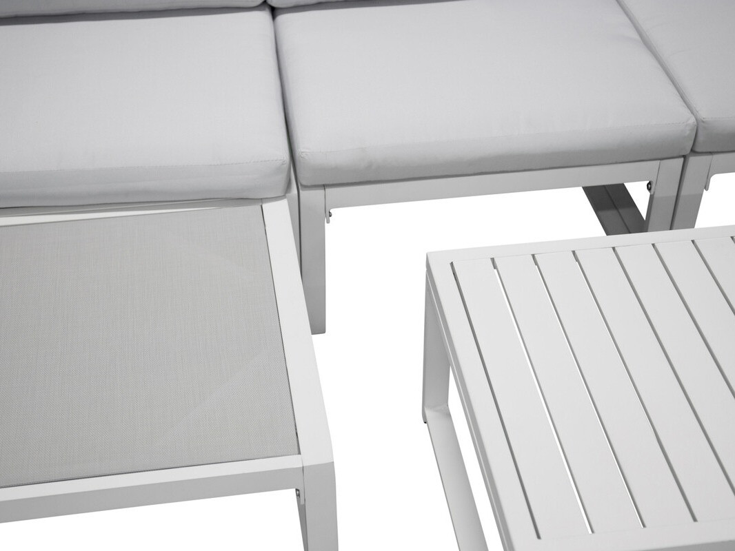 Dārza mēbeļu komplekts Dallas 2180 (Balts + Pelēks)