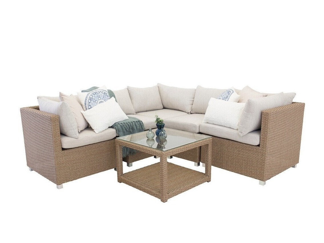 Dārza mēbeļu komplekts Dallas 772 (Brūns + Balts)