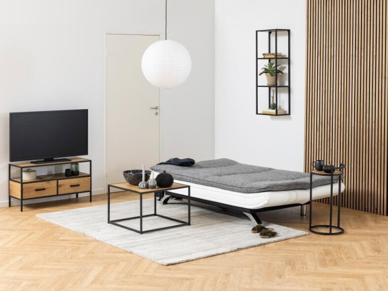 Dīvāns gulta Norsica 228 (Balts + Gaiši pelēks)