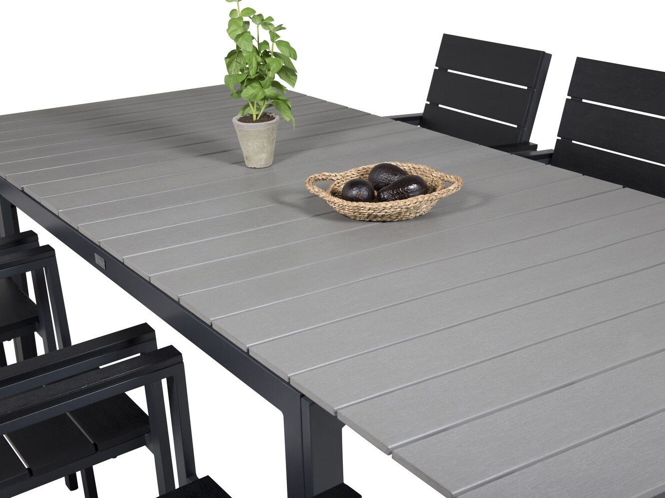 Стол и стулья Dallas 3022 (Чёрный + Серый)