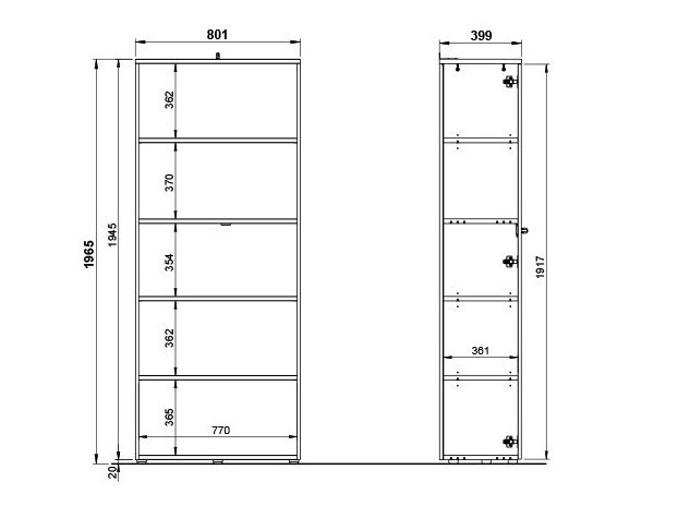 Стеллаж Eliromo 106 (Графит + Внук дуб)