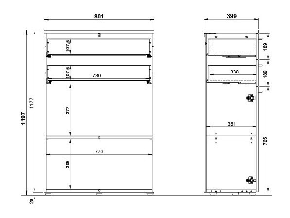 Kомод Eliromo 103 (Графит + Внук дуб)