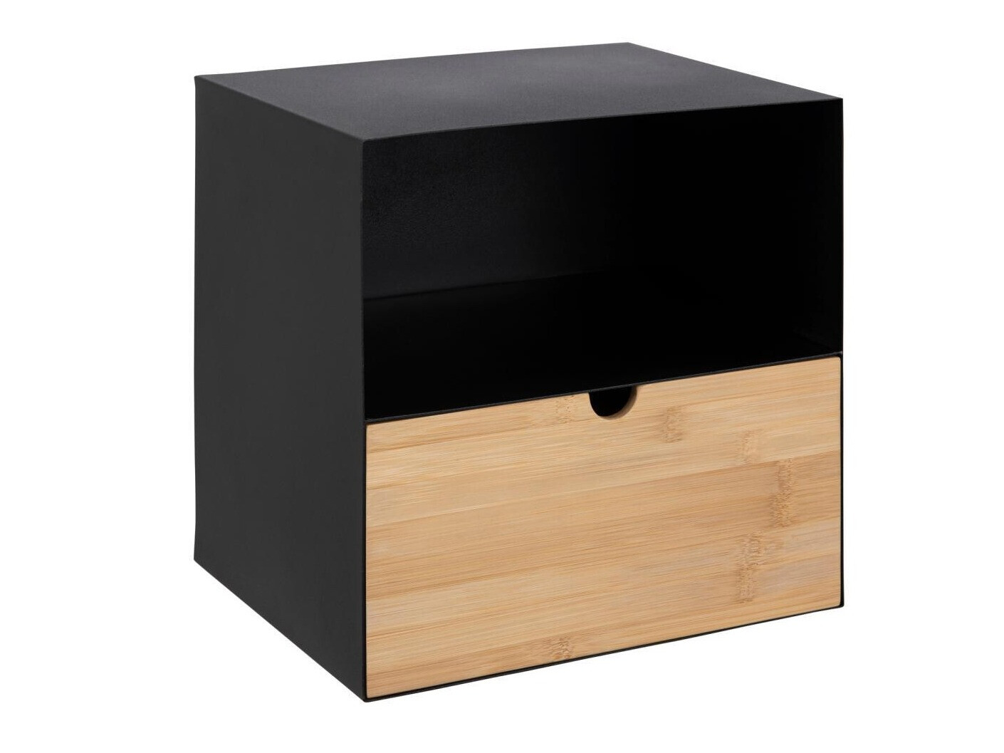 Прикроватная тумбочка Norsica 375 (Чёрный + Светлое дерево)
