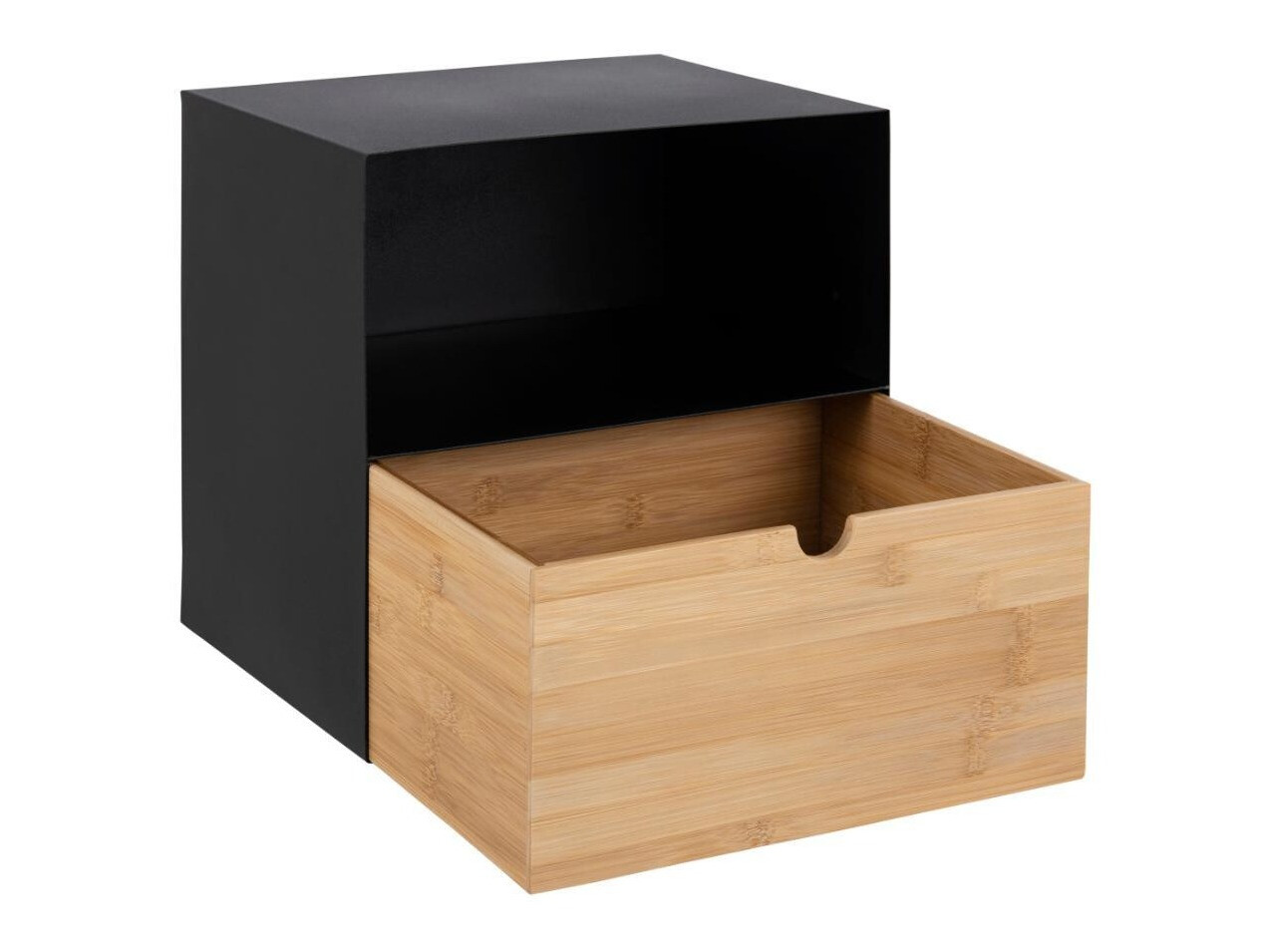 Прикроватная тумбочка Norsica 375 (Чёрный + Светлое дерево)
