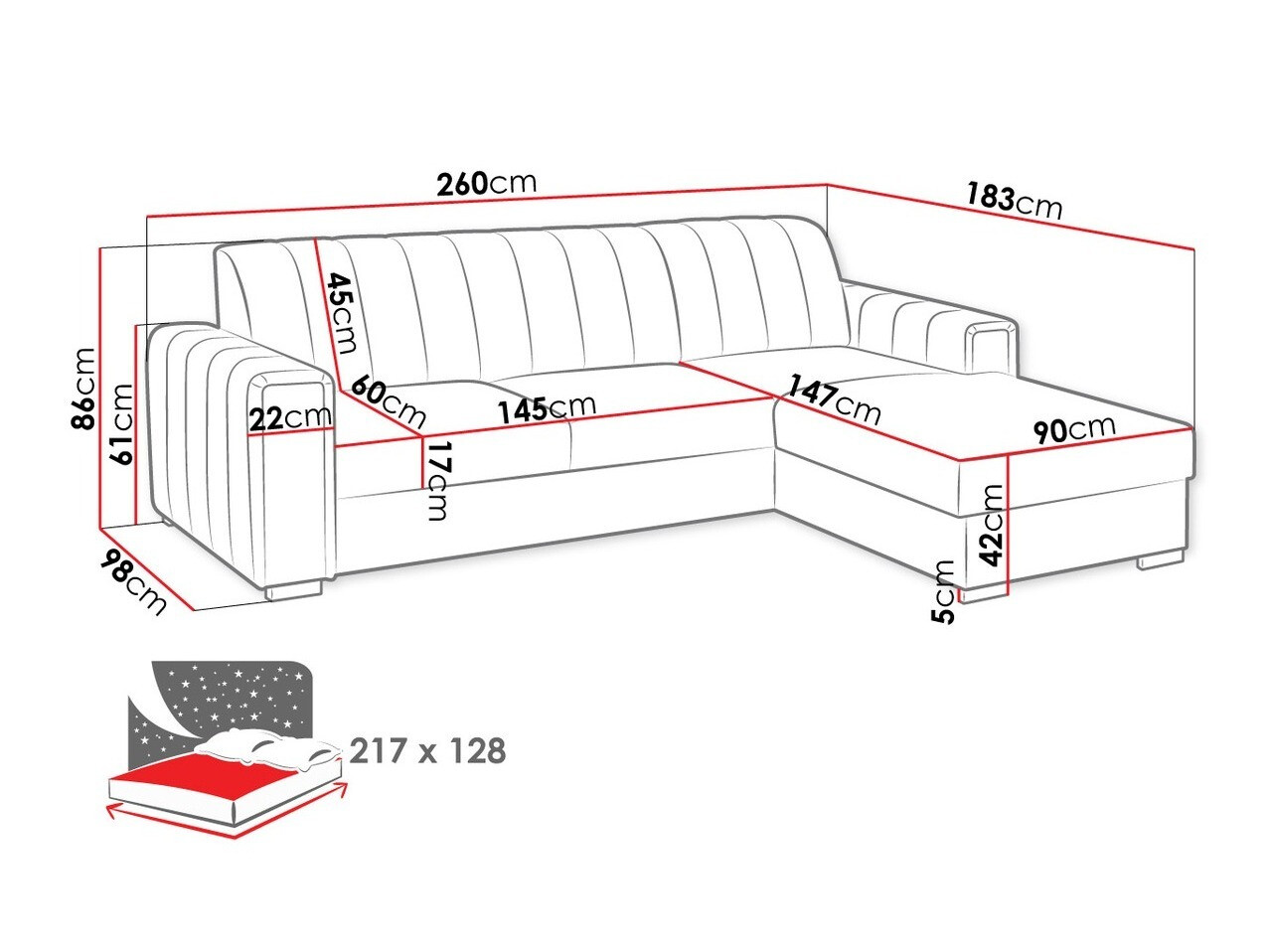 Угловой диван Columbus 166 (Manila 02)