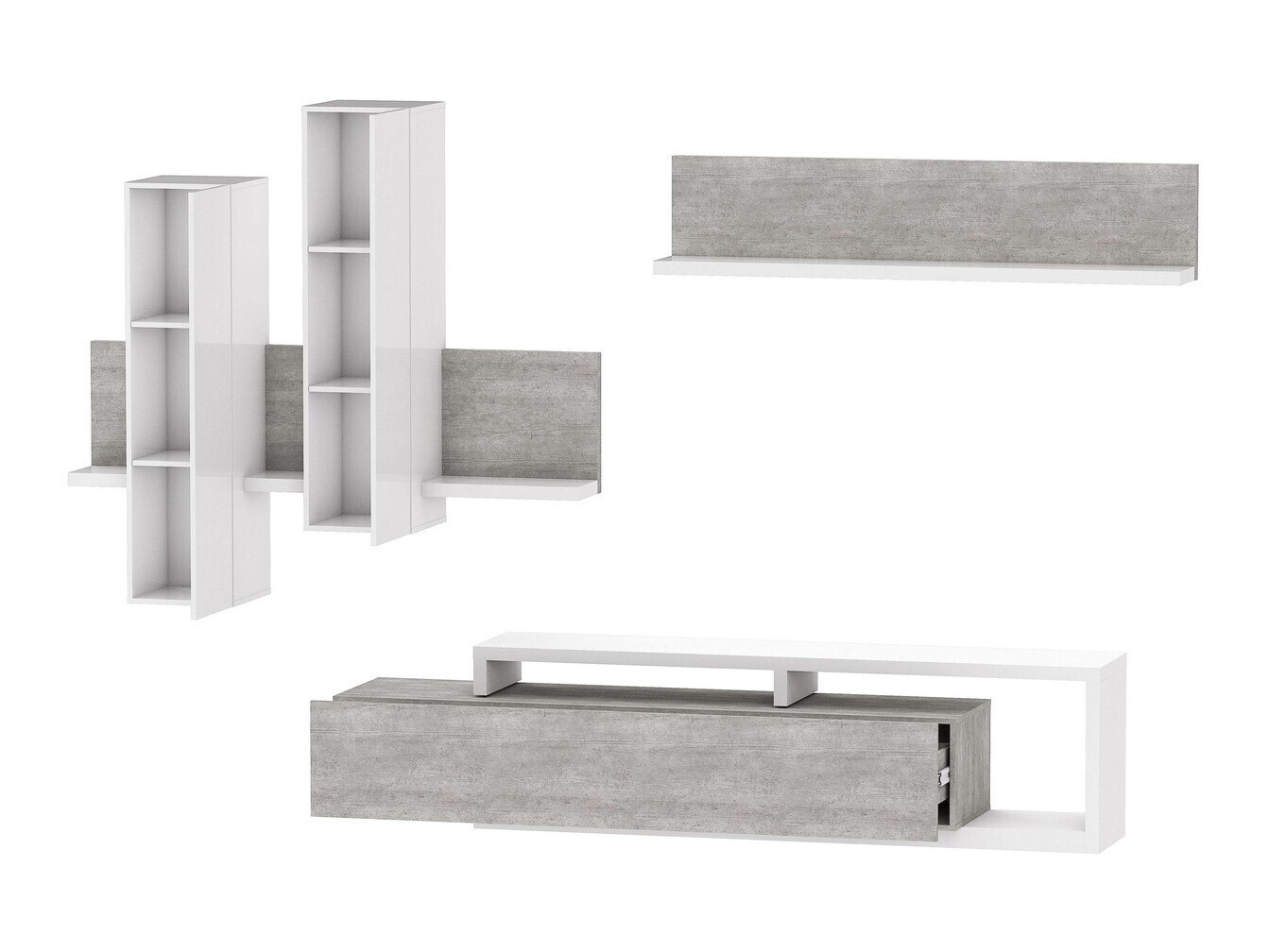 Viesistabas komplekts Lutiva 100 (Balts + Betons)