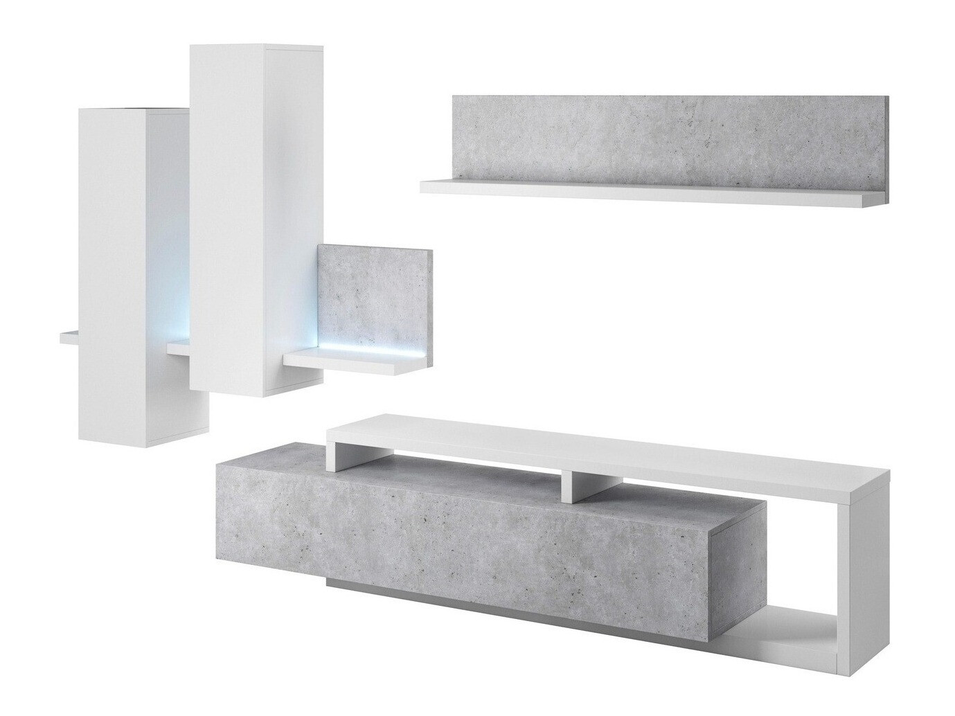 Viesistabas komplekts Lutiva 100 (Balts + Betons)