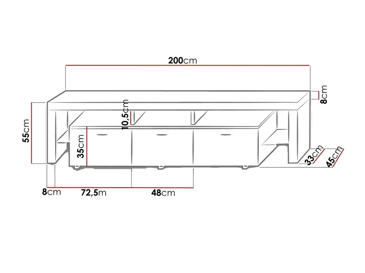 TV galds Arbor (Balts + Glancēts balts)