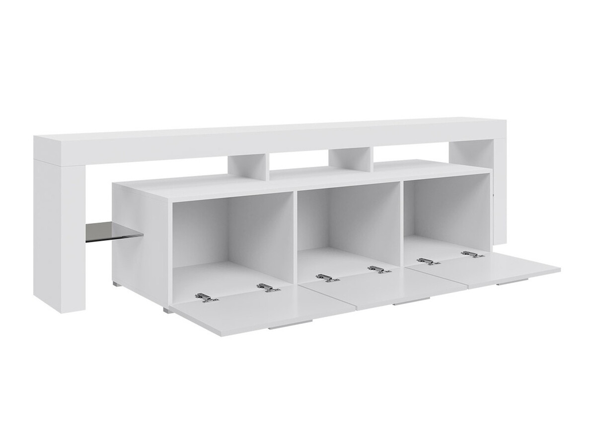 TV galds Arbor (Balts + Glancēts pelēks)